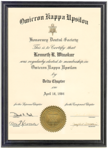 Honorary Dental Society - Delta Chapter - Kenneth R. Winokur